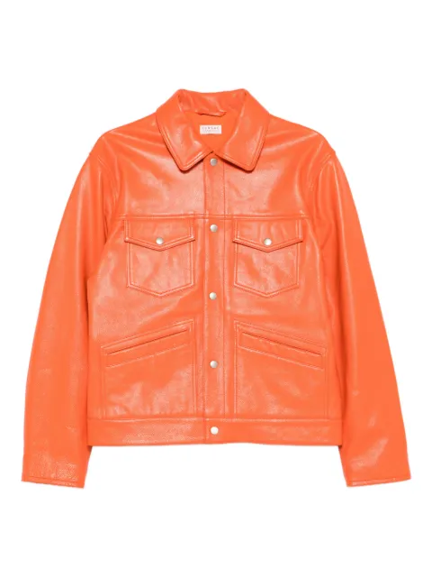 FURSAC patch-pocket leather jacket Orange FHPBL00173