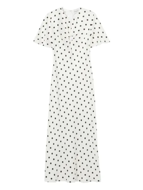 Claudie Pierlot satin polka dot maxi dress White CFPRO02979