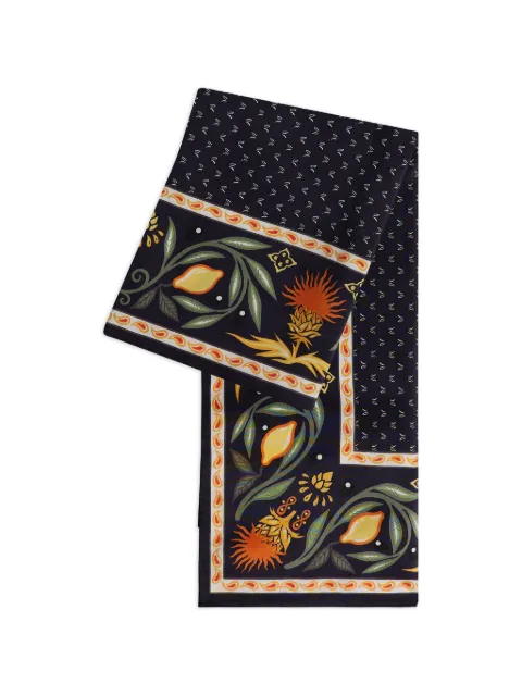 FURSAC floral-pattern scarf Black FHABO00137