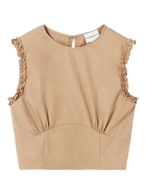Claudie Pierlot ruffled crop top Neutrals CFPTO01087