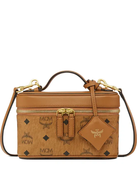 MCM Aren Visetos mini vanity case Brown MWRGSTA02