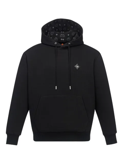 MCM Essential Ponte logo-patch hoodie Black MHAGSBC01BK