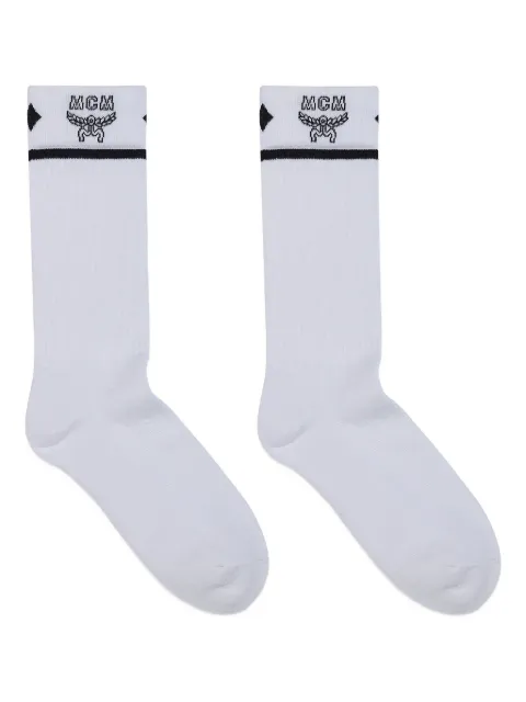MCM logo-jacquard socks White MEZGSMM01WT