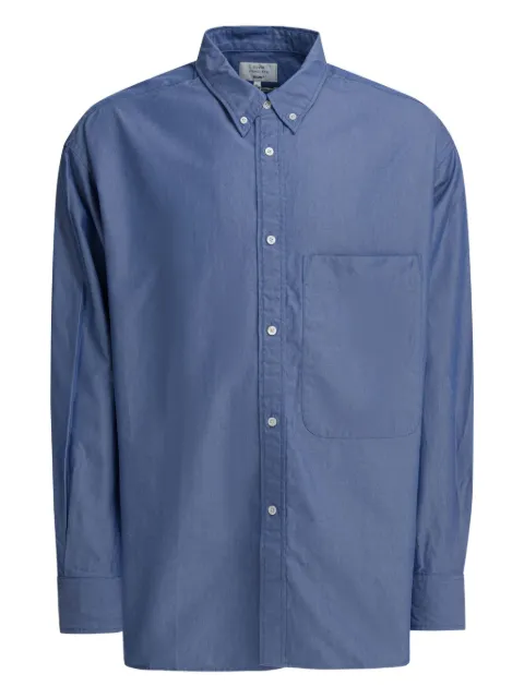 BEAMS PLUS chest-pocket button-up shirt Blue 3811168213975