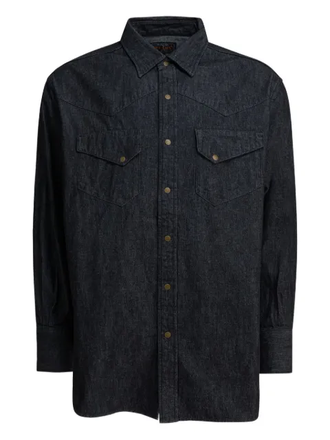 BEAMS PLUS poocket button denim shirt Blue 3811090179178