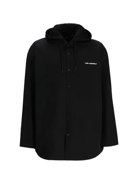 Karl Lagerfeld logo-lettering hooded jacket Black 605982554672