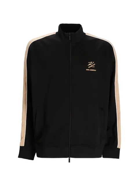 Karl Lagerfeld stripe zip sweater Black 705000553905
