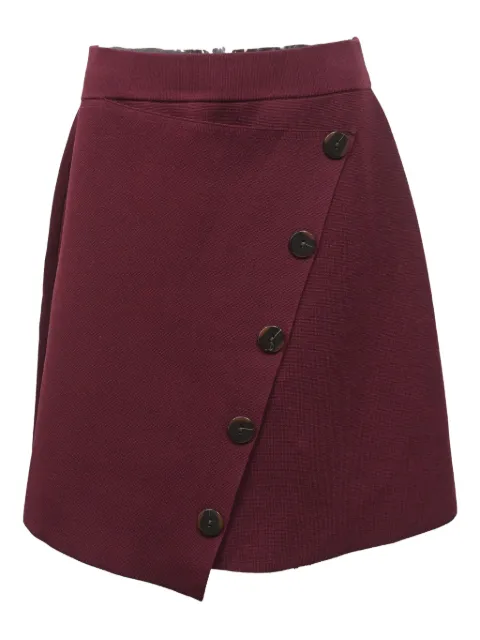 SANDRO asymmetric decorative-button mini skirt Red TONPUHKCL462677W