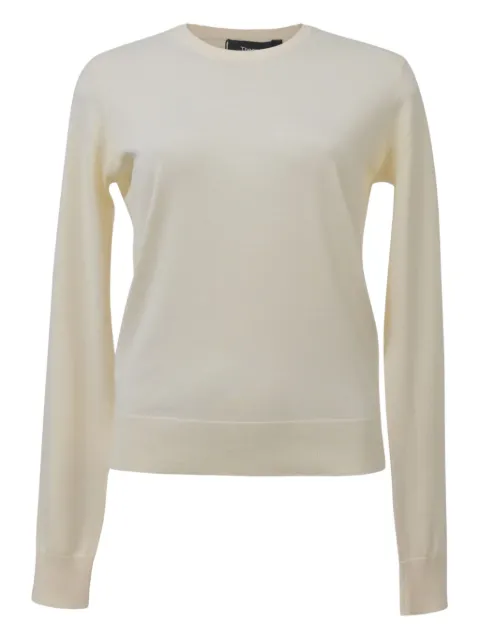Theory crew-neck ribbed-trim sweater Neutrals TONPUHKCL372698W