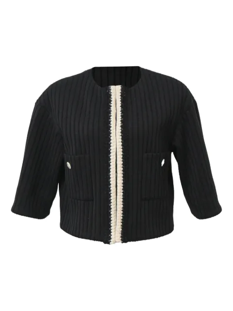 CHANEL Pre-Owned pocket collarless cardigan Black NAPPUHKCL410483W