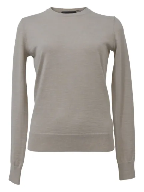 Theory crew-neck ribbed-trim sweater Neutrals TONPUHKCL372695W