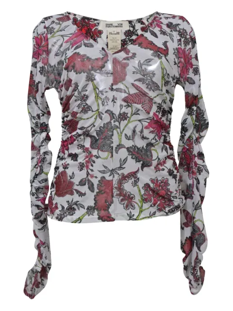 DVF Diane von Furstenberg floral-print top White TONPUHKCL372517W