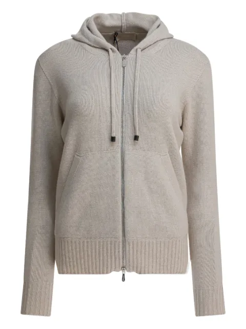 Drumohr hooded zip cardigan Neutrals L8K221UL112ALPACA