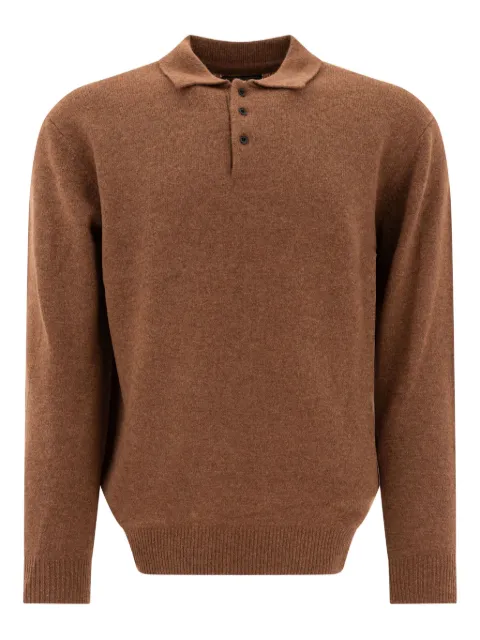 BEAMS PLUS knitted polo shirt Brown 3812000410328