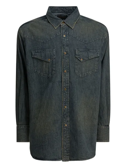 BEAMS PLUS chest-pocket cotton shirt Blue 3811090179175
