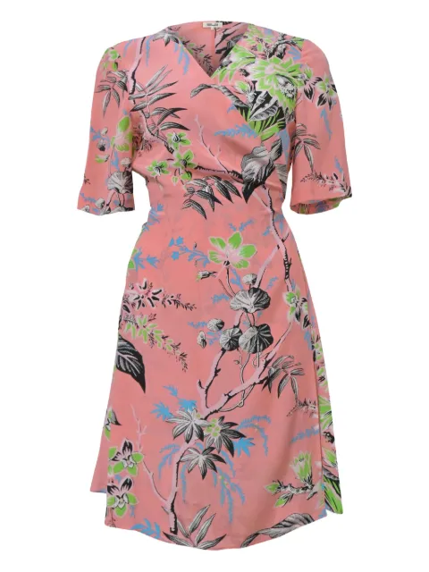 DVF Diane von Furstenberg botanical-print wrap midi dress Pink TONPUHKCL372523W