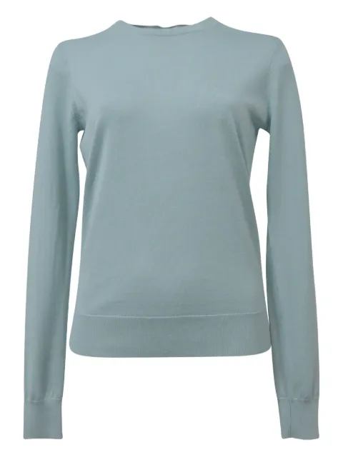 Theory crewneck ribbed-hem sweater Blue TONPUHKCL372700W