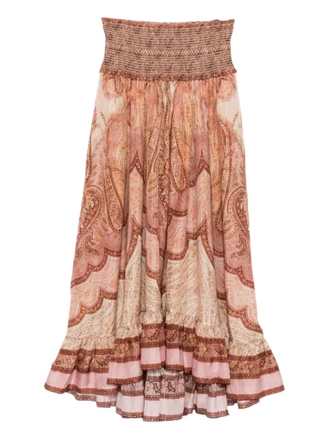 ZIMMERMANN Wanderlust paisley-print midi skirt Brown 5656SRS262