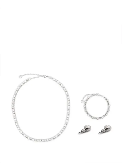 Swarovski Matrix crystal-pearl necklace (set of three) Silver 5742040