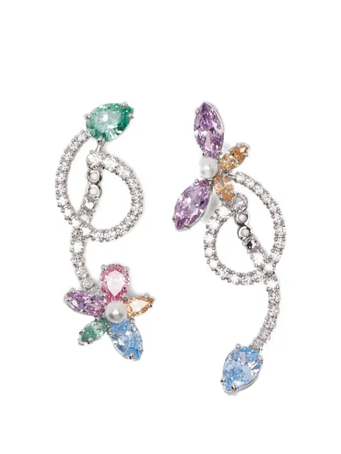 Swarovski x Ariana Grande asymmetrical crystal earrings Silver 5749190