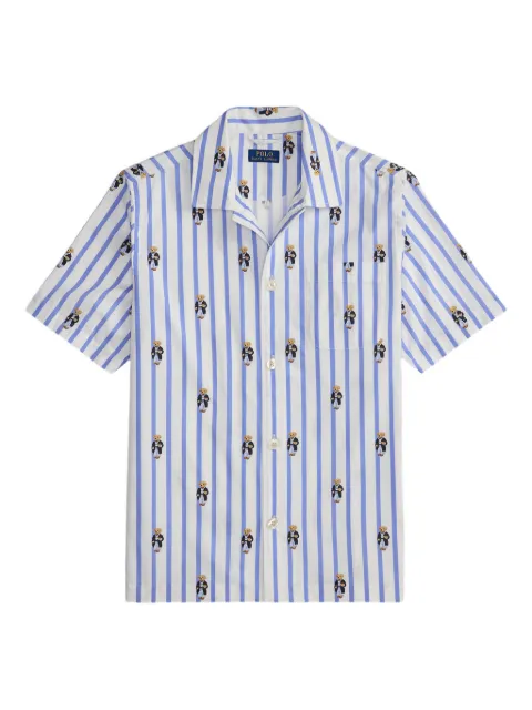 Polo Ralph Lauren Polo Bear striped pyjama shirt White 714981415003