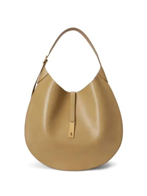 Polo Ralph Lauren Pony-plaque leather shoulder bag Neutrals 428867518014