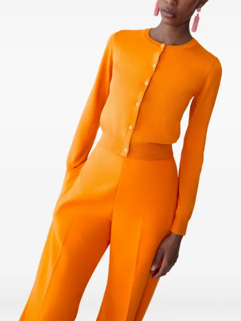 Carolina Herrera Crewneck Cardigan Orange R2612N103KSC