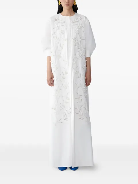 Carolina Herrera Embroidered button-front gown White R2611E708SCT
