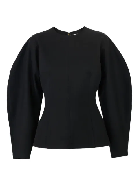 Carolina Herrera arc-sleeve ponte top Black R2615N217PNT