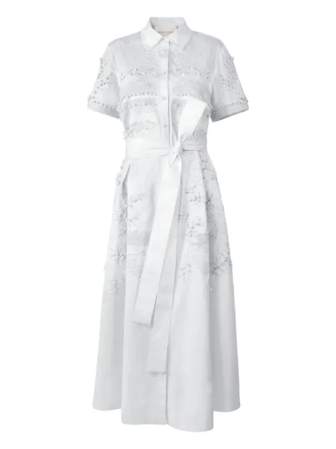 Carolina Herrera embroidered midi shirt dress White R2611E544SCT
