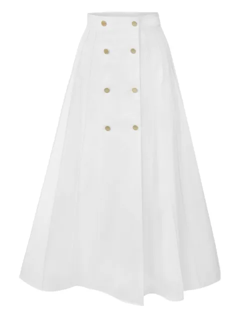 Carolina Herrera midi skirt with gold buttons White R2611N305STS00100