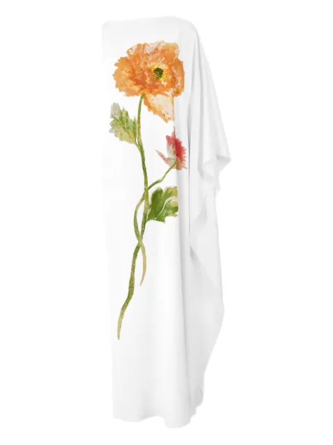 Carolina Herrera poppy-print cape gown White R2611N716PCR