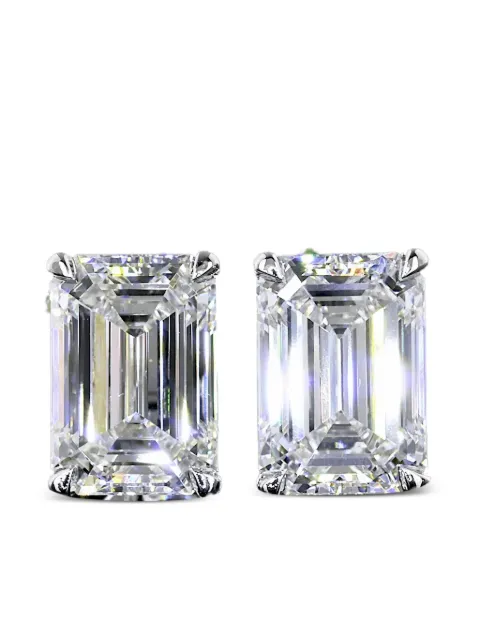 Jewels Aficionado 14K white gold diamond stud earrings Silver ER3533
