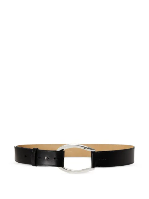 Polo Ralph Lauren sculpted stirrup-buckle leather belt Black 429P05793001