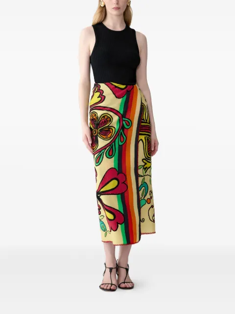 Carolina Herrera x Rianna + Nina printed scarf Neutrals R2631E302RNS