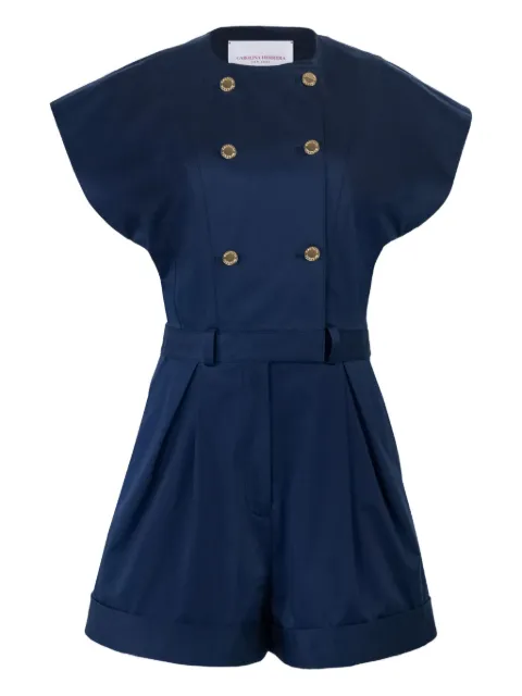 Carolina Herrera double-breasted romper with belt Blue R2611N801STS