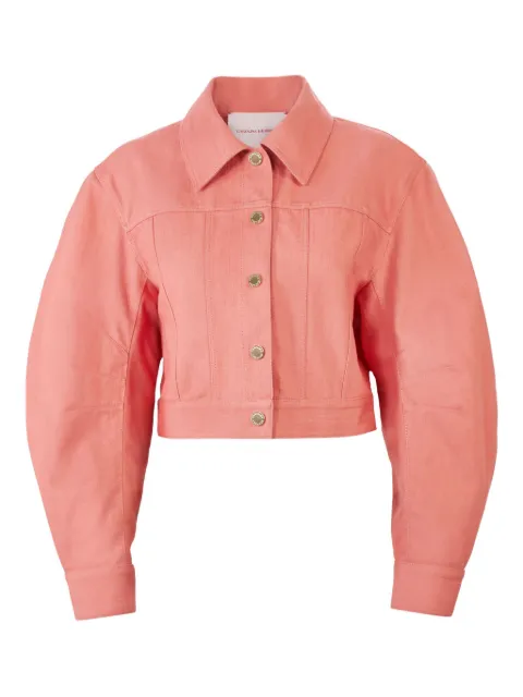 Carolina Herrera arc sleeve denim jacket Pink R2611N105DNM