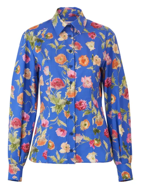 Carolina Herrera poppy print shirt Blue R2611N209PSR