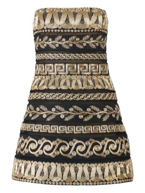 Carolina Herrera embroidered strapless mini dress Black R2611E554NTU
