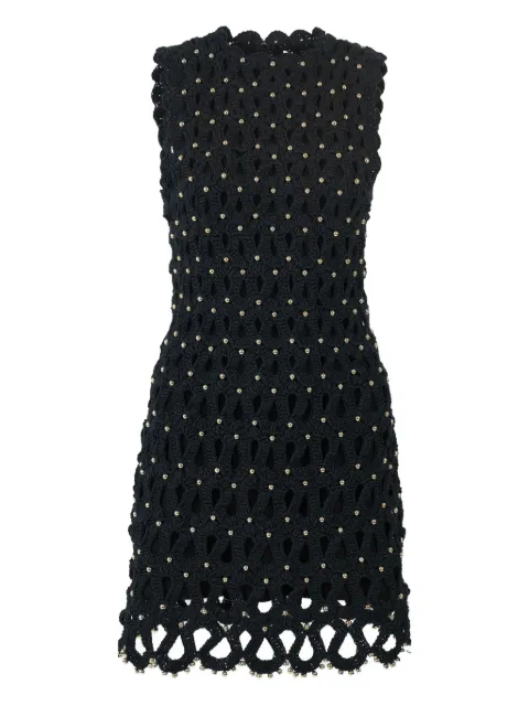 Carolina Herrera crocheted sleeveless mini dress Black R2612E518KCM