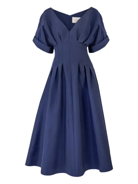 Carolina Herrera gathered-waist midi dress Blue R2611N553SFA
