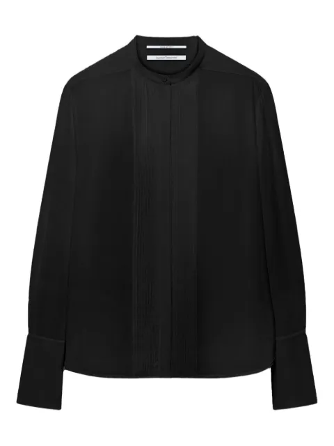 Another Tomorrow pleated tuxedo shirt Black A225BL103SE