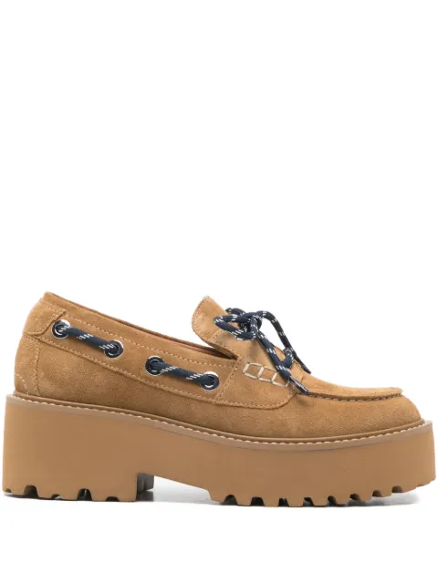 Maje suede platform boat shoes Brown MFACH00837