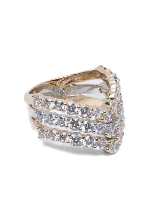 Maje two-tone rhinestone ring Gold MFABI01081