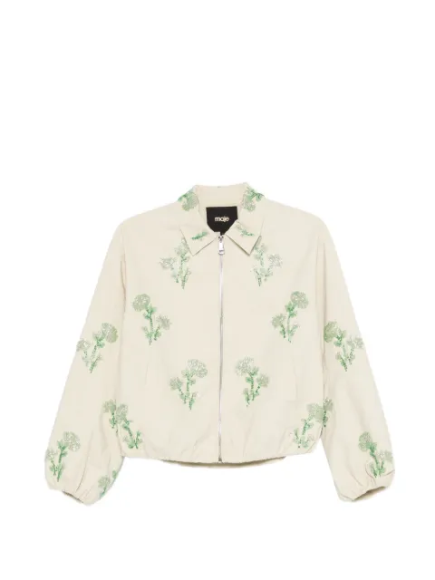 Maje beaded technical jacket Neutrals MFPBL00820