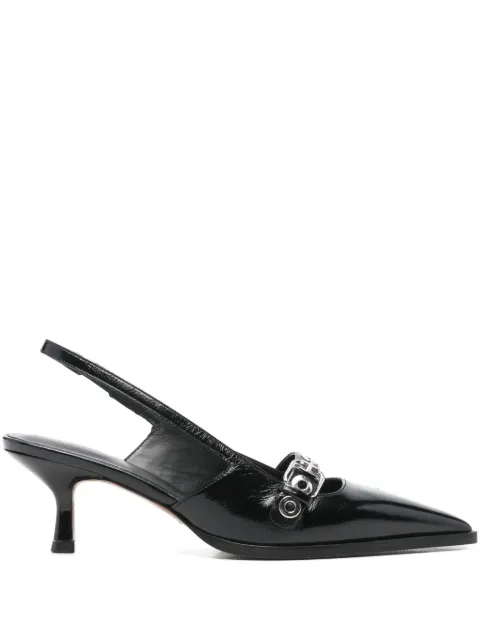 Maje leather pumps with eyelet strap Black MFACH00834