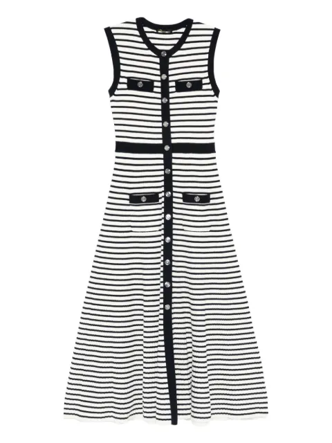 Maje striped knit maxi dress White MFPRO04631