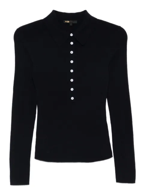 Maje polo collar ribbed jumper Blue MFPPU00998