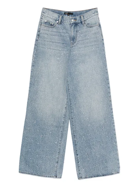 Maje wide-leg all-over rhinestone jeans Blue MFPJE00786