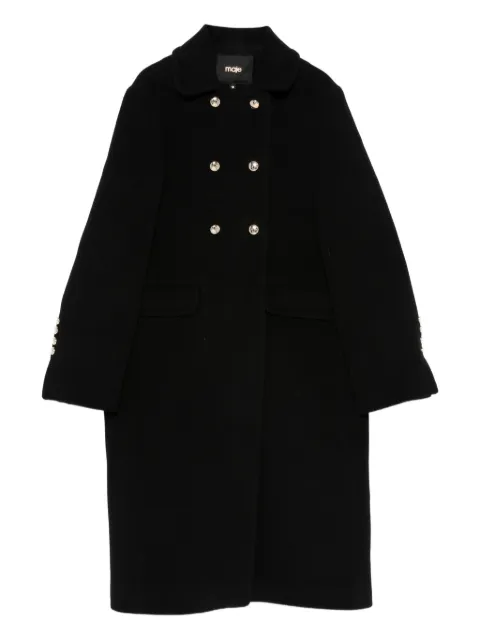 Maje long wool blend coat Black MFPOU01441